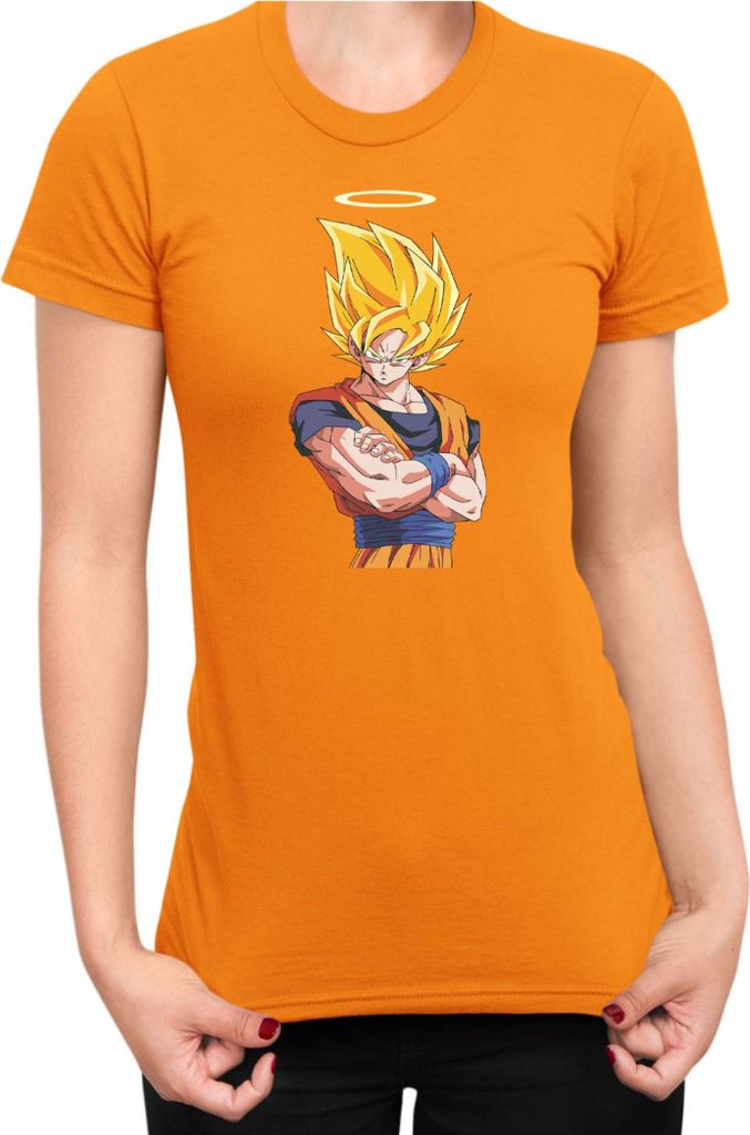 Damen T-Shirt Dragon Anime Manga Ball Z Goku 31, Lady S / Orange
