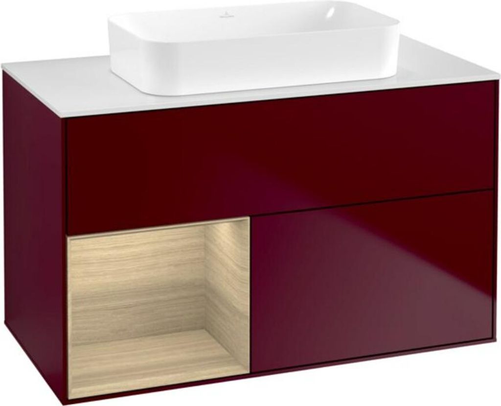 V&B Waschtischunterschrank Wandbeleuchtung Finion 100x60,3 cm, Reg li Oa ven, Peony Matt