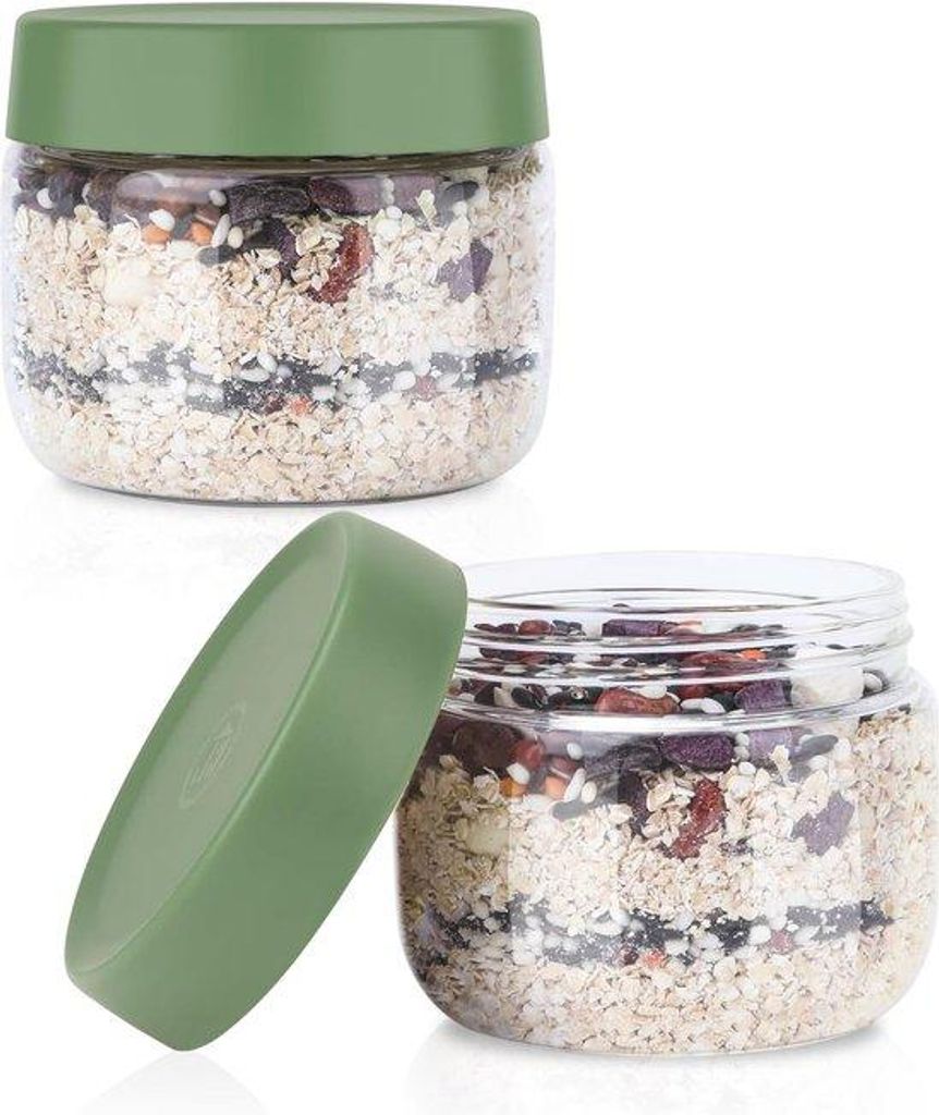 Kleine Frühstücksbecher 300ml, 2er Set, runde Dosen