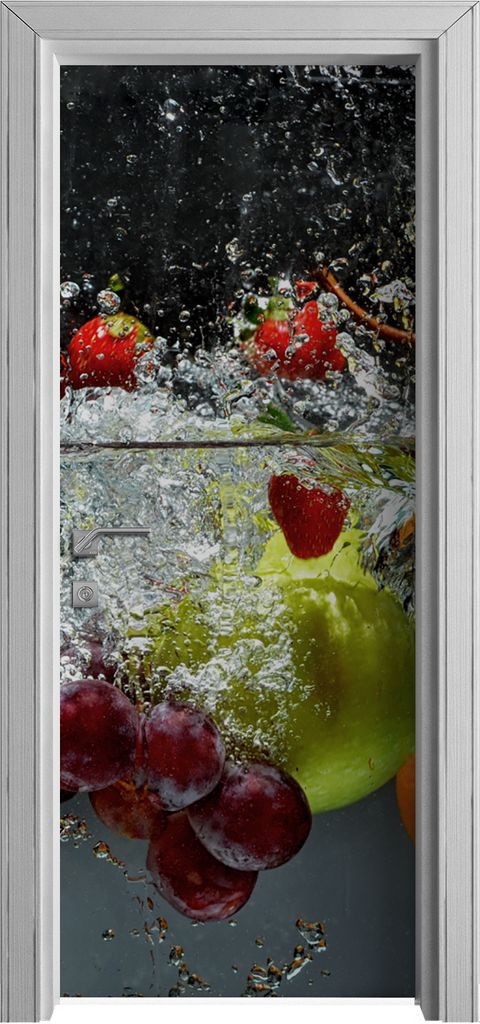Tür Selbstklebende 80x210 cm Türfolie Türtapete Klebefolie - Farbige Früchte