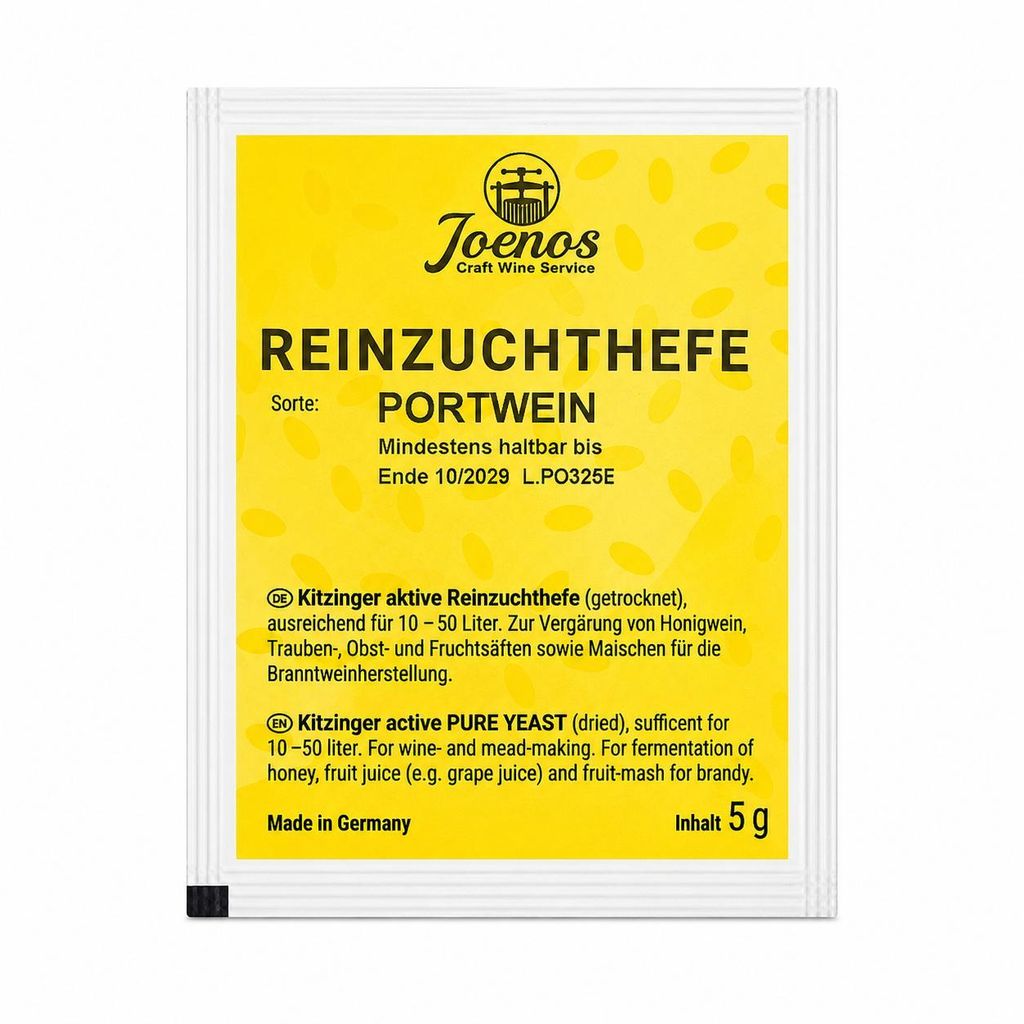 Joenos Kitzinger Portwein Reinzuchthefe Trockenhefe 5 g Produktbild  KI-generiertes Bild