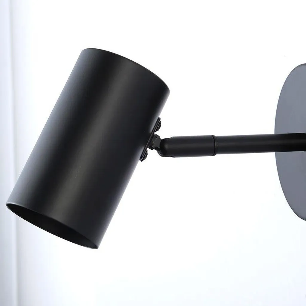 Lampada da Parete Moderna E27 Nera - Applique Alluminio con Spina - 2