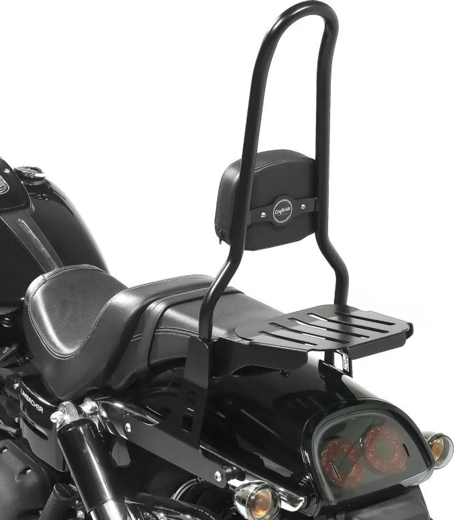 Sissy Bar Noir Fixe CSXL XL pour Harley Dyna Fat Bob : Robuste et Design
