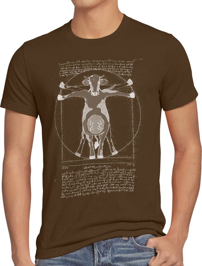 style3 Vitruvianische Kuh Herren T-Shirt rind bauernhof vinci mensch