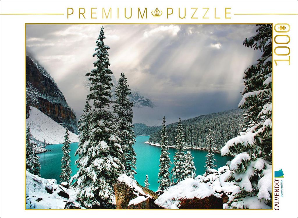 CALVENDO Puzzle Der Moraine Lake (auf deutsch „Moränensee“) ist ein von Gletschern gespeister See im Banff-Nationalpark/ Alberta. | 1000 Teile...