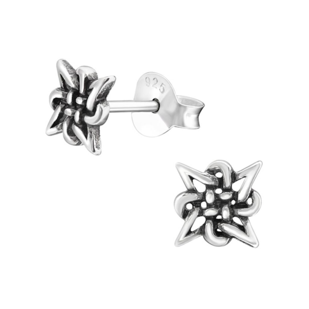 Keltische Ohrstecker Männer: Knoten Ohrringe Silber 925