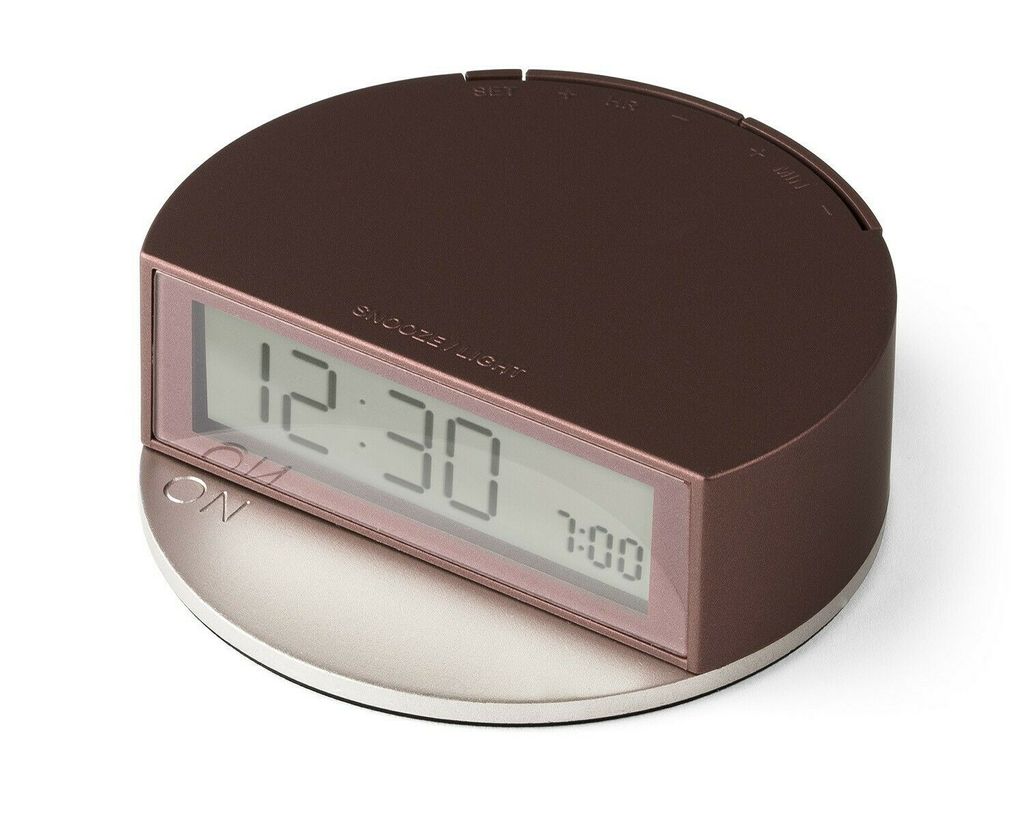 Lexon FINE CLOCK Wecker, mit Snozze-Funktion und Datumsanzeige, versch. Farben Farbe: Burgundrot