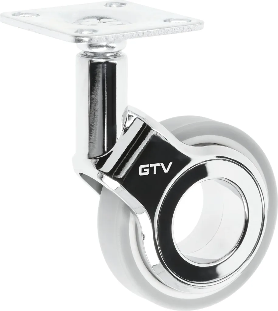 Roulette pivotante de 60 mm en acier noir pour mobilier et équipement