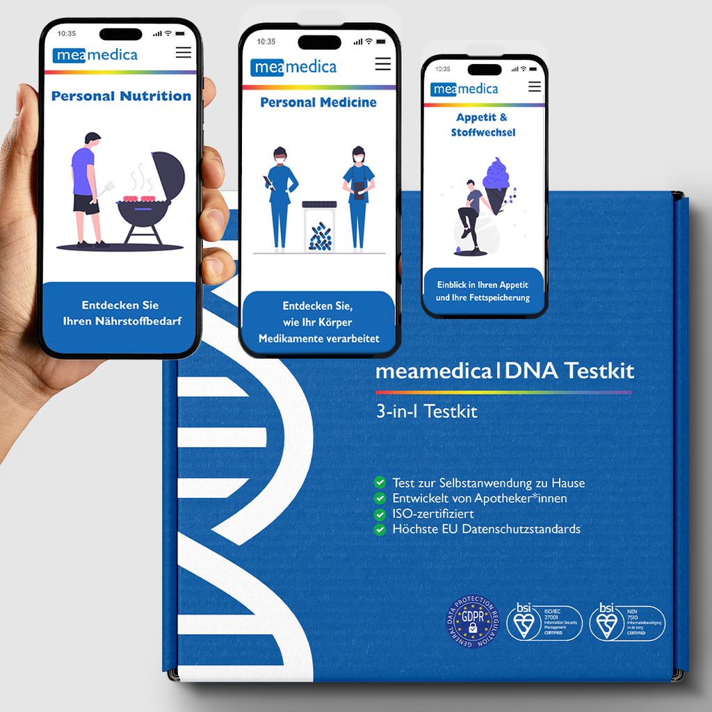 meamedica DNA Test – Medizin- & Ernährungs-Selbsttest für Gene, Gewicht & Gesundheit