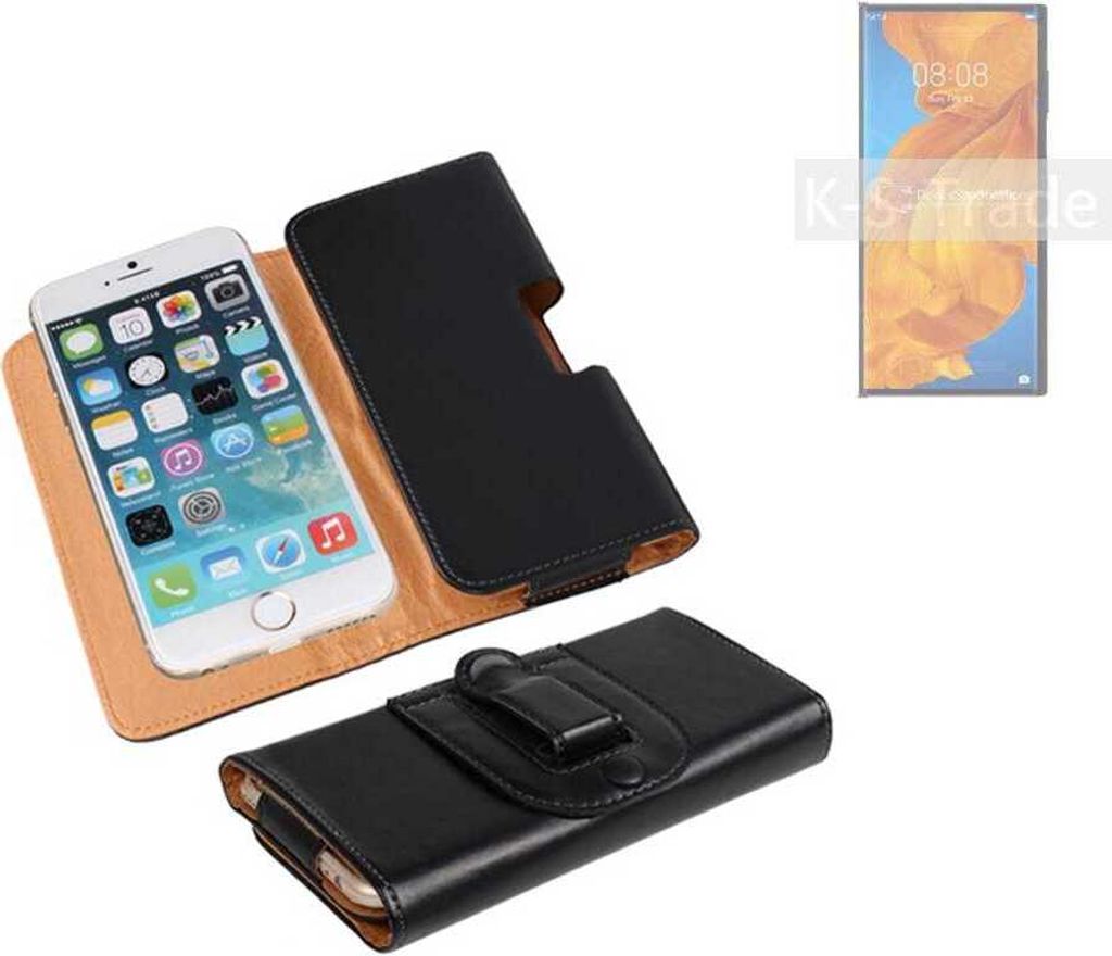 K-S-Trade Schützhülle Handyhülle kompatibel mit Huawei Mate Xs Holster Gürtel Tasche Schutzhülle Handy-Tasche Smartphone Case Seitentasche