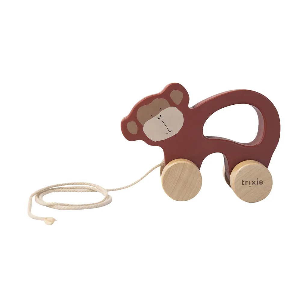 Jouet à Tirer Trixie Mr. Monkey pour Accompagner les Premiers Pas Bébé
