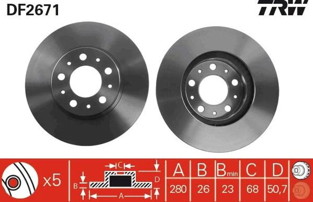 Disque de frein TRW DF2671 : Stop aux vibrations de freinage Volvo S70