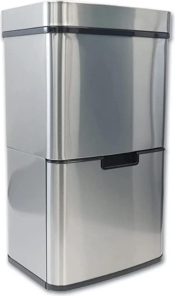 Grande Poubelle Automatique de Cuisine 62L Dirk en Acier Inox Brossé