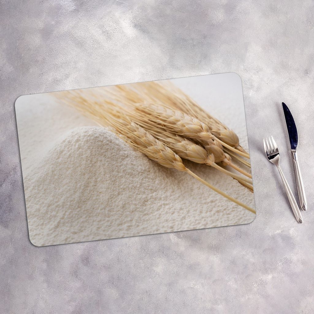 Tischset 4x45x30 cm + 10fi cm Platzset Tischmatte Platzmatte Untersetzer - Weizen Feldfrüchte