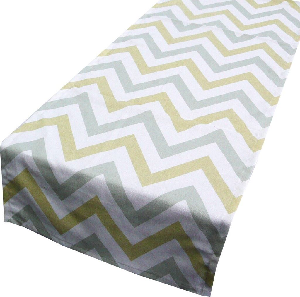 Tischläufer Chevron Zacken creme gelb 40x160cm