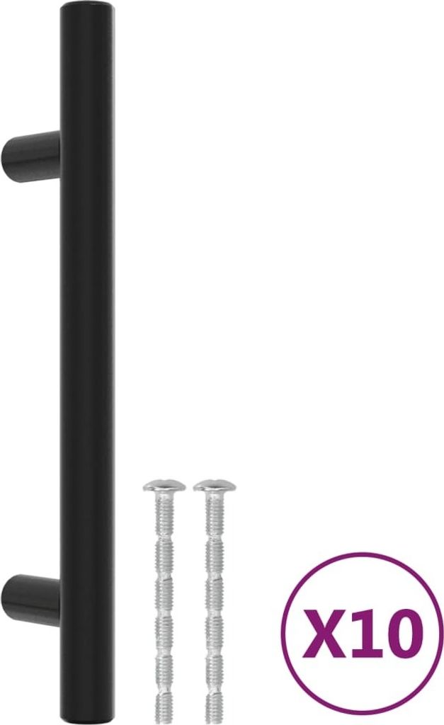 Möbelgriffe 10 Stk. Schwarz 96 mm Edelstahl
