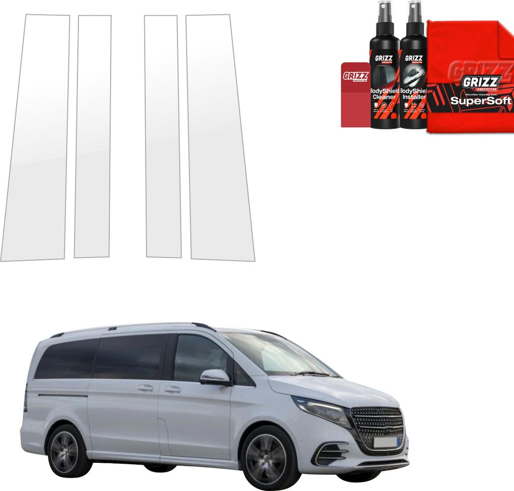 4in1 Schutzfolie für B-C-Säule - Mercedes V Klasa (2025-2026) Grizz Protector