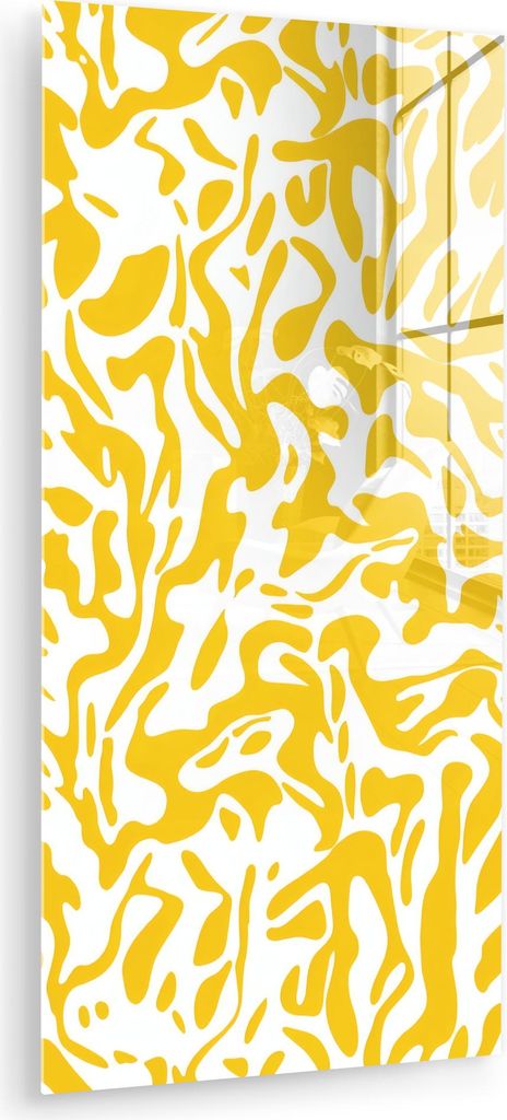 MuchoWow Glasbilder - Bilder auf Wandbild - Foto auf Glas Formen - Weiß - Abstrakt 60x120 cm Wanddekoration aus Glas - Acrylglasbild - Acrylbilder...