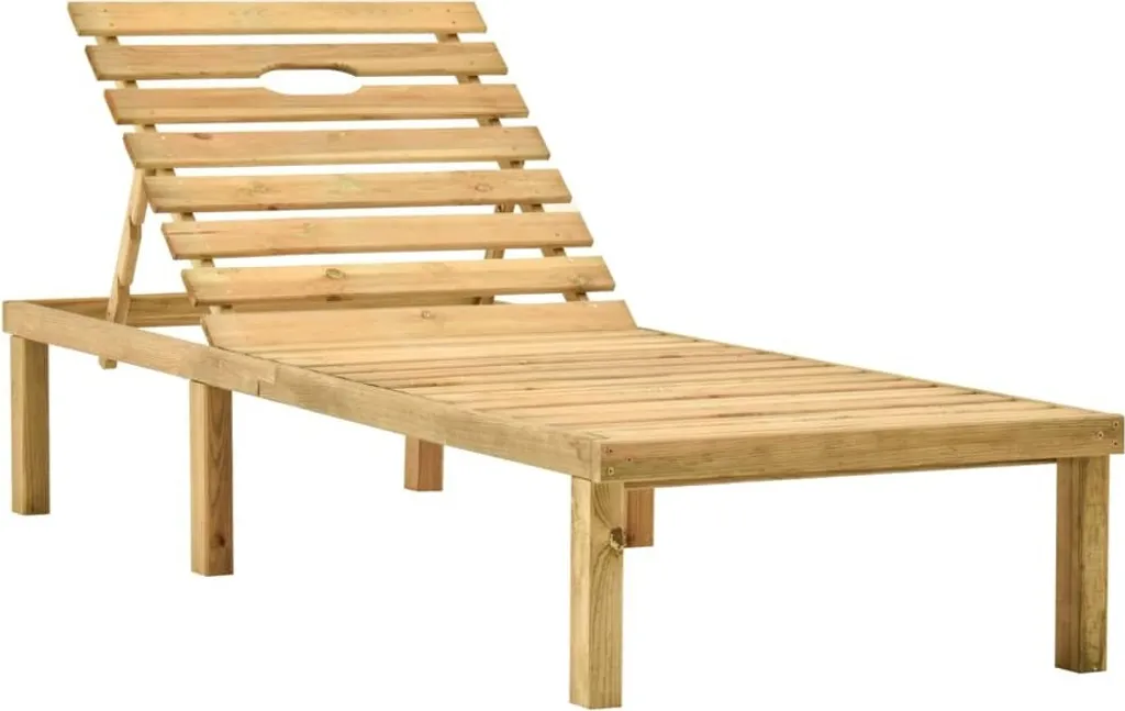 Lettino Solarium in Pino Massello Impregnato: Eleganza Naturale
