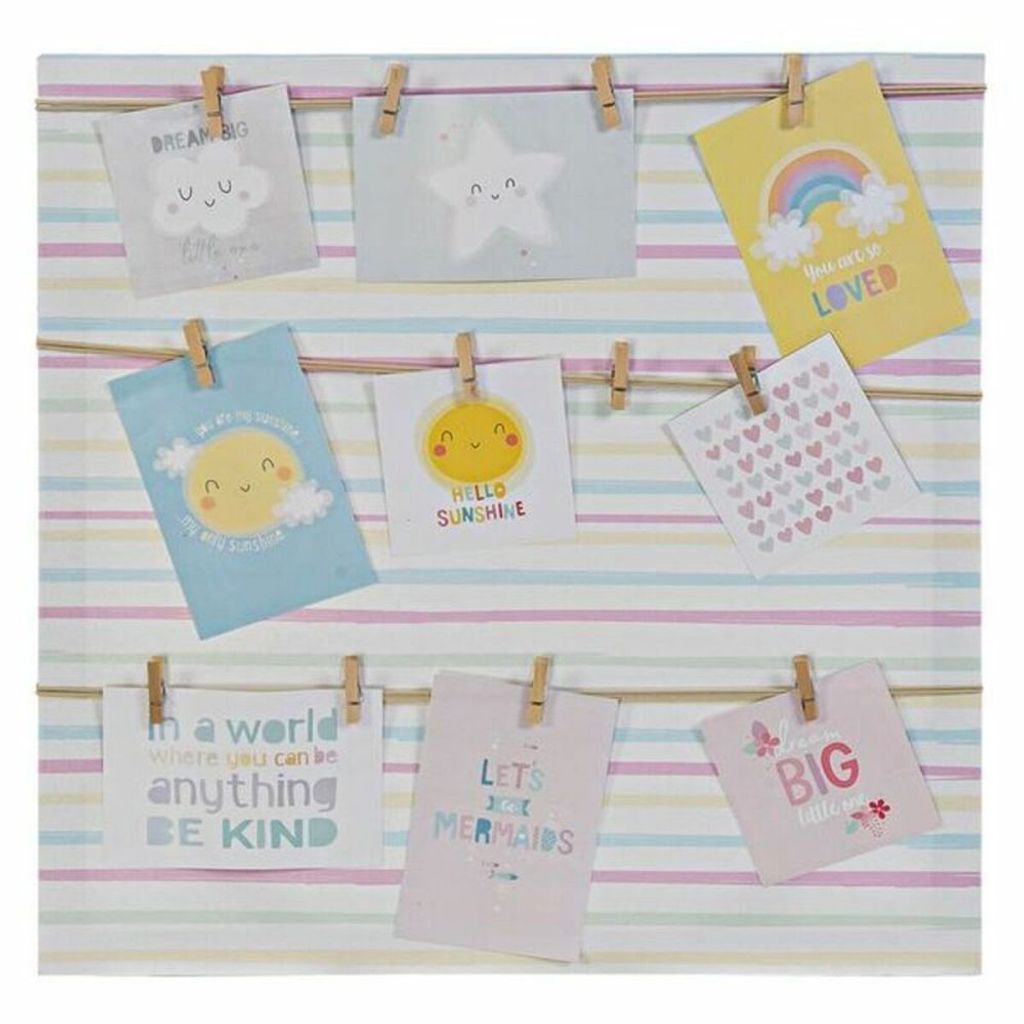 Fotorahmen DKD Home Decor Sunshine Bunt Leinwand Baby 50 x 2 x 50 cm