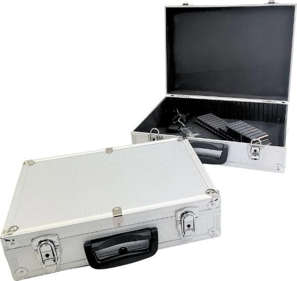 Set de 2 Valises en Aluminium - Format Cabine et Taille Moyenne Rigide - 4