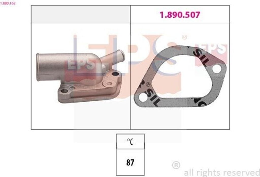 EPS Thermostat Kühlmittel 87°C für FIAT Uno Schrägheck (146) TIPO (160) TEMPRA (159) TEMPRA S.W. (159) für LANCIA DEDRA (835)