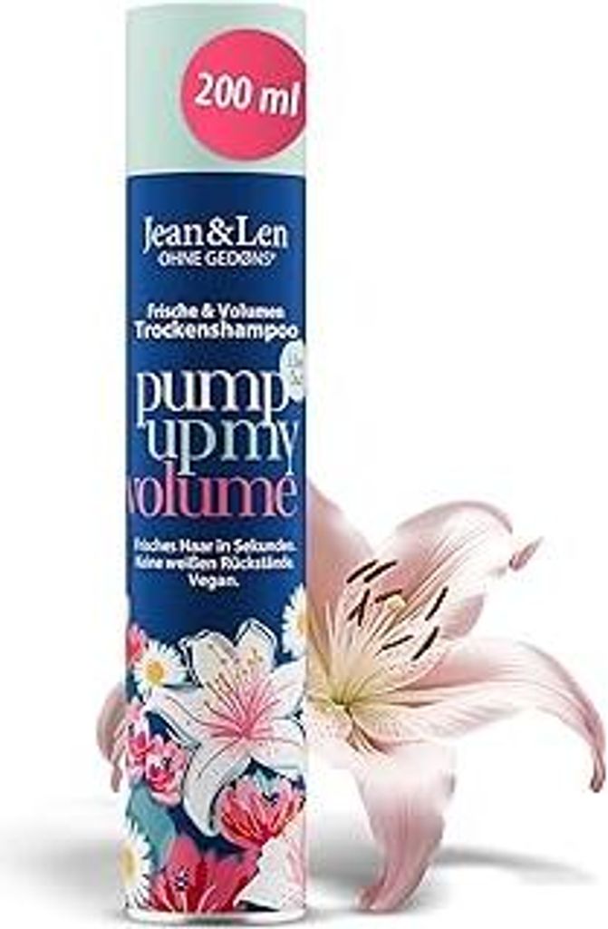 Jean & Len Trockenshampoo Frische & Volumen, kein fettiger Ansatz, keine weißen Rückstände, duftet blumig frisch nach Lilie, für feines Haar oh...