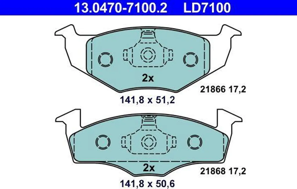 Kit Freins ATE 13.0470-7100.2 Haute Résistance pour Polo et Arosa