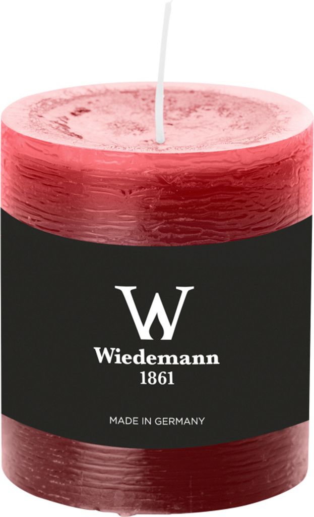 Wiedemann Marble Rustik Kerzen, Stumpenkerzen, Bordeaux 80 x Ø 68 mm