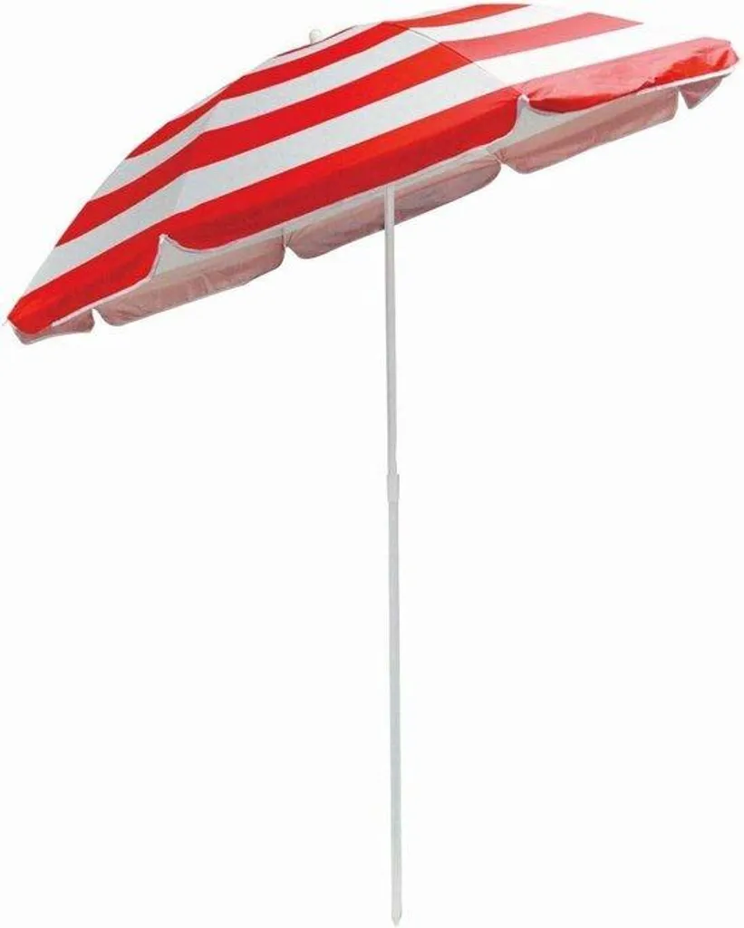 Parasol bleu à rayures 1,7 m avec protection solaire UPF 50 pour jardin