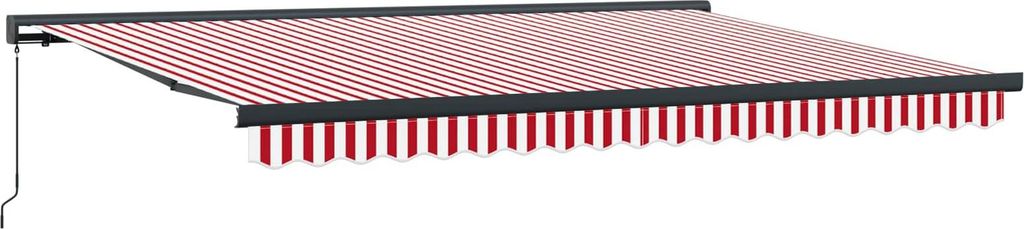 Einziehbare Markise Rot und Weiß 400 x 300 cm