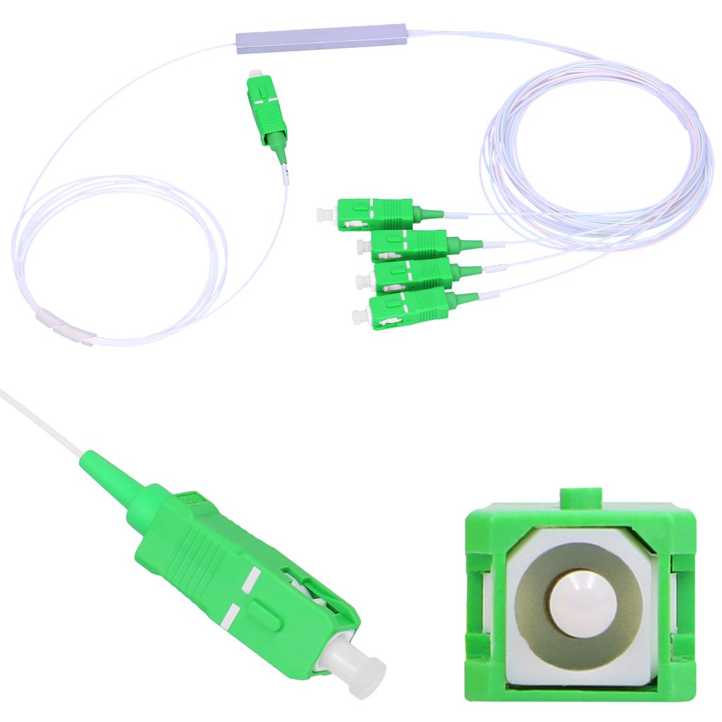 Extralink 1:4 PLC SC/APC Glasfaserverteiler Verteiler 900um, 1,5m Glasfaserkabel Splitter Kabelsplitter Netzwerkkabel Kabel