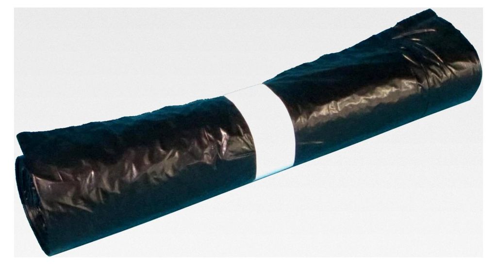 240 Abfallsäcke mit Zugband schwarz LDPE 120l 700x1100mm T30 10St. auf Rolle 24 Rollen im Karton