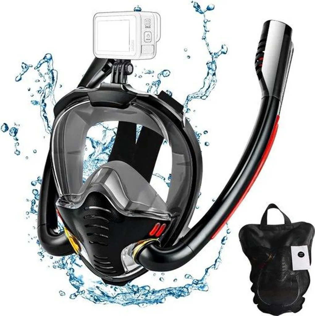 Masque de natation intégral Volgelaats noir pour snorkeling et apnée