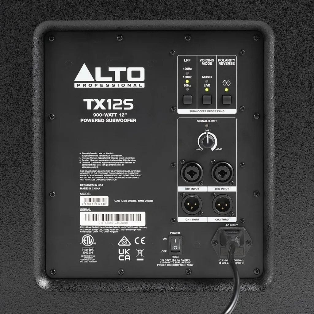 Subwoofer actif de sonorisation Alto Professional TX 12S compact