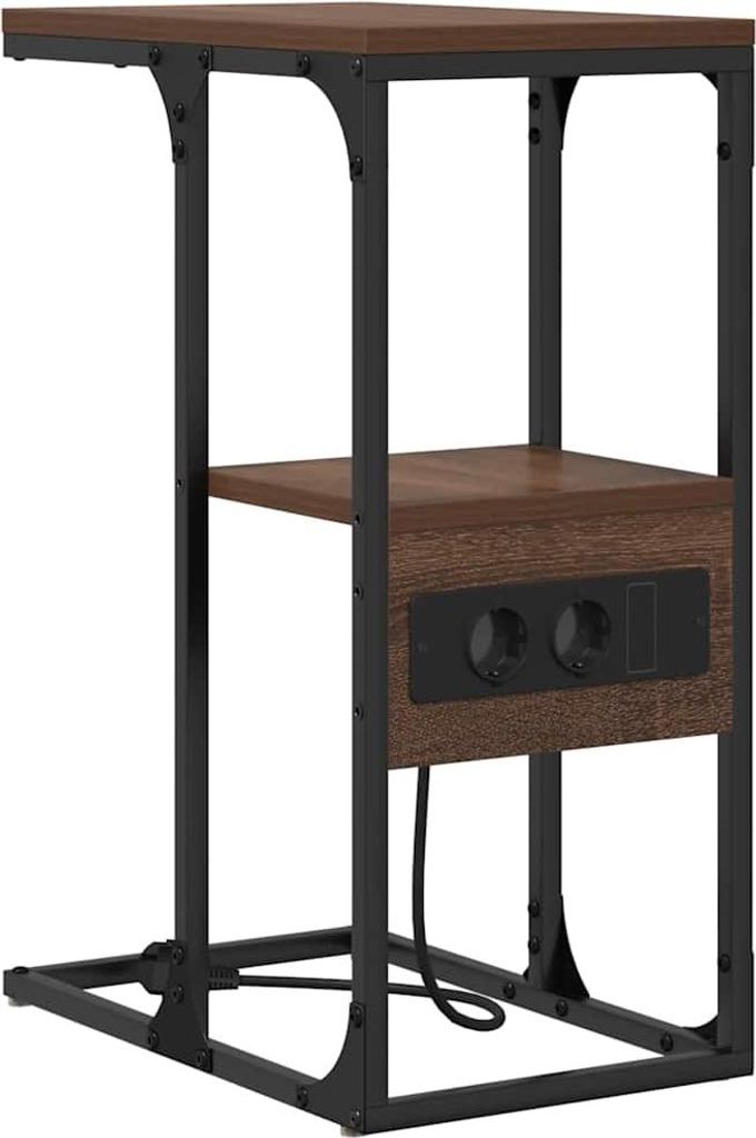 SYFAX Nachttisch Braune Eiche 41,5 x 26 x 60,5 cm Holzwerkstoff