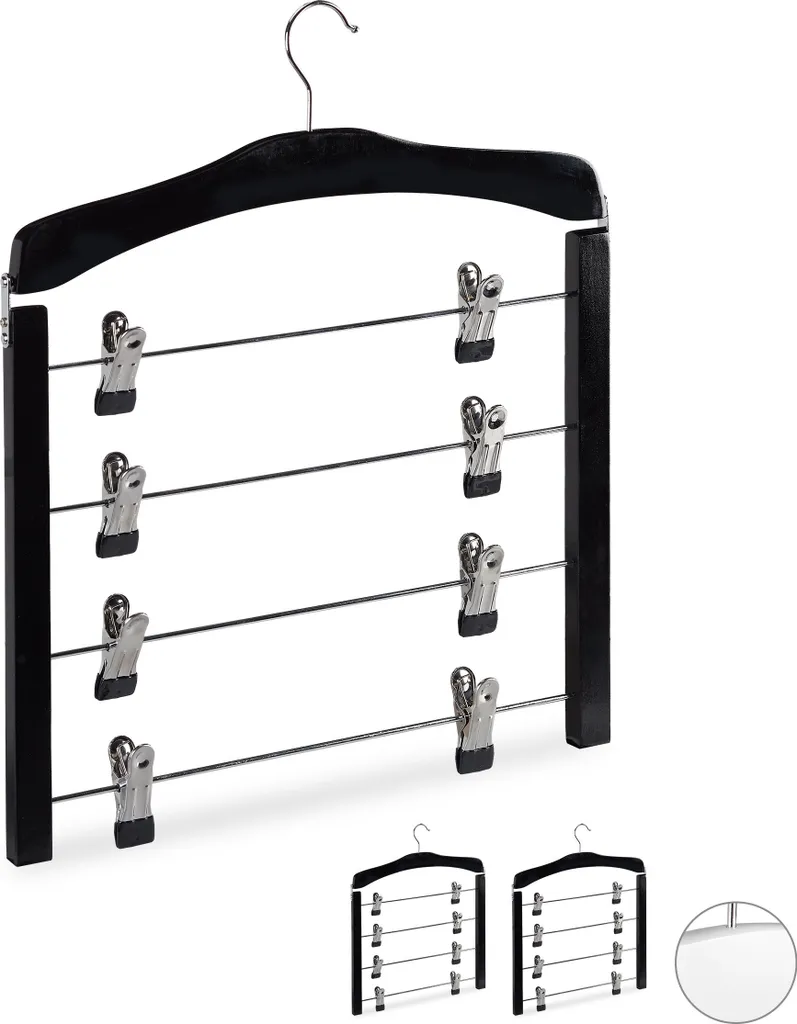Appendiabiti Multipli Relaxdays per Gonne: Set 15 Pezzi Antiscivolo