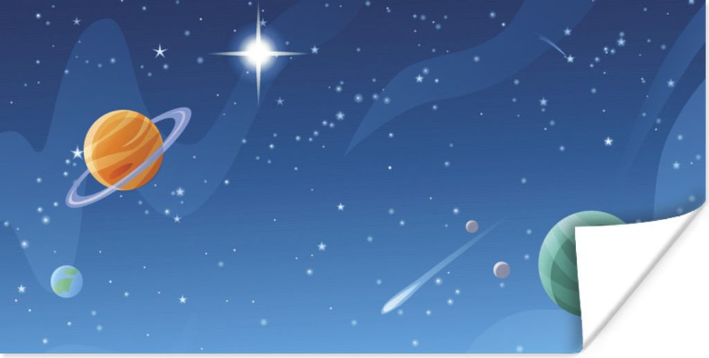 MuchoWow Poster Eine Illustration des Mondes zwischen den Planeten 150x75 cm - ohne Rahmen