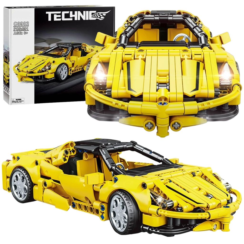 ABC BETTER TOYS Technic Super Sportwagen Baukasten Pull Back Race Car Spielzeug Supercar-Baukasten Sport Fahrzeug Konstruktion Spielzeug
