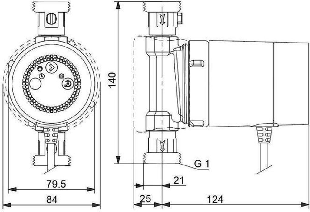 Grundf Zirkulationspumpe COMFORT 230 V, G 1Zoll, 140mm UP 15-14 BXU PM 99831285