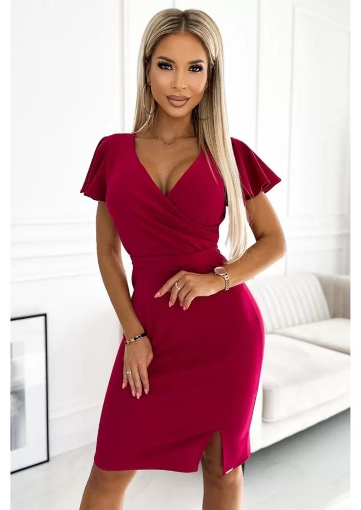 Numoco Dames mini-jurk, elektrische fuchsia kleur, maat M Productafbeelding 