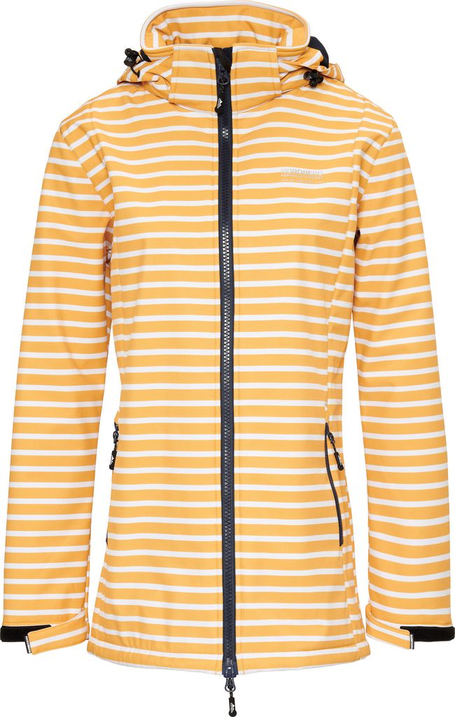 Nordberg Breton - Softshell Outdoor Sommerjacke Damen - Gelb gestreift - Größe M