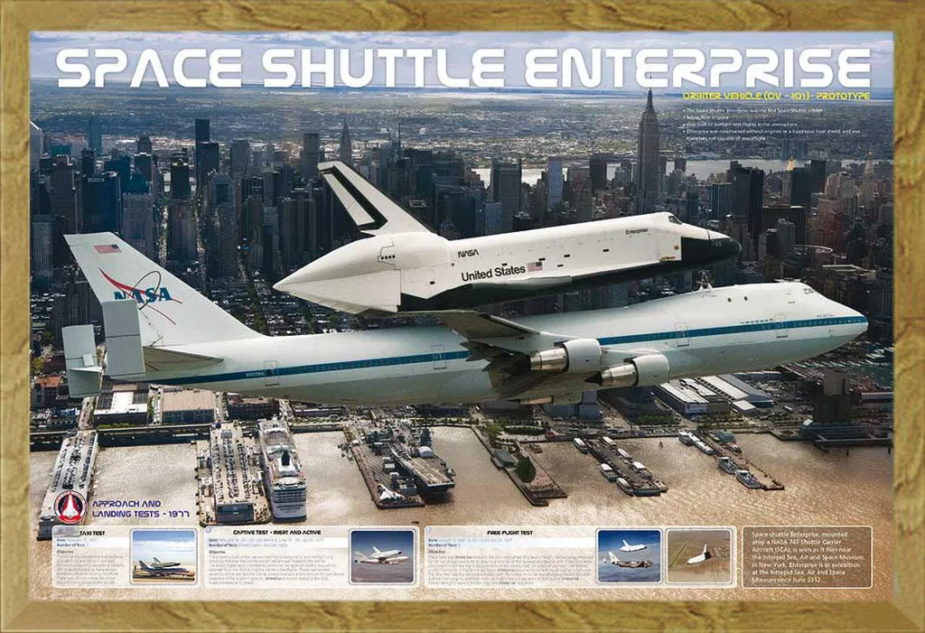 Quadro Space Shuttle Enterprise 61x91.5 Cornice Rovere Shinsuke