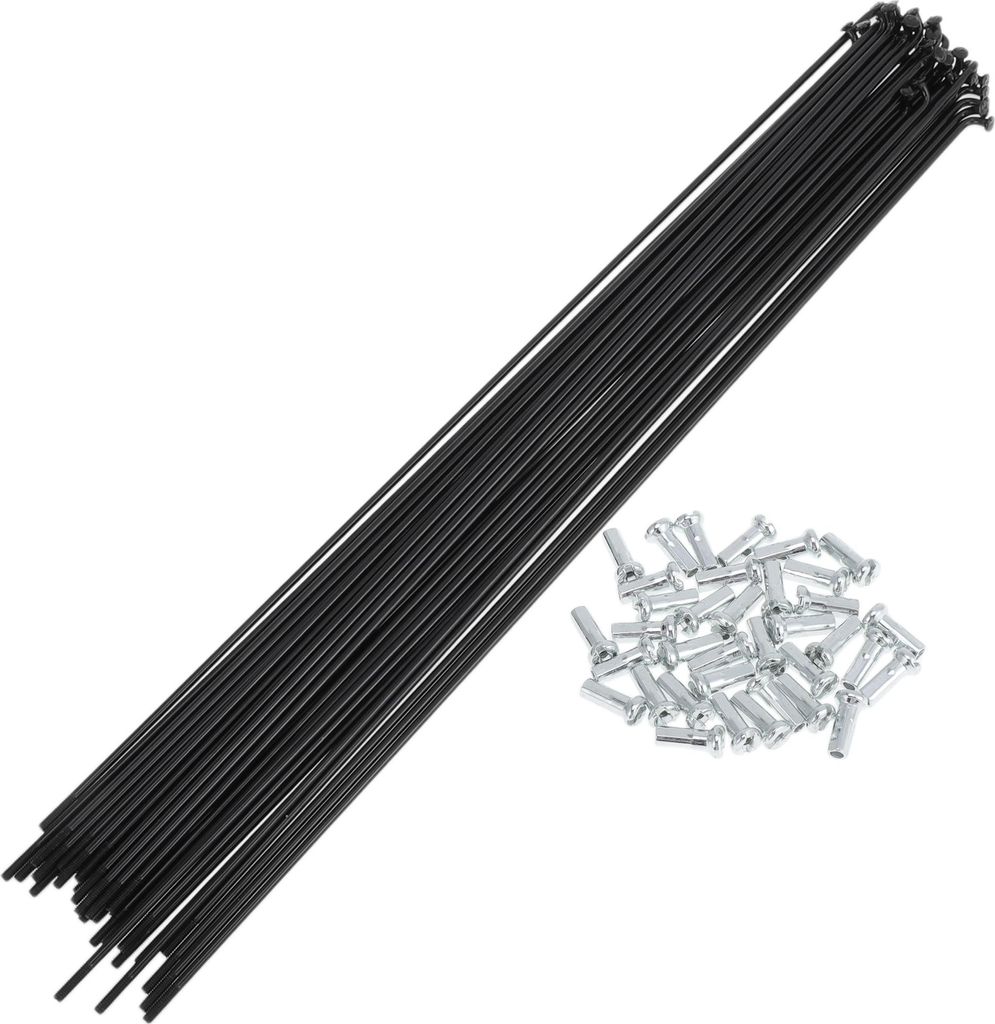 36 Set 14G Fahrradspeichen 273mm Fahrradrad Speichen Kohlenstoffstahl Schwarz