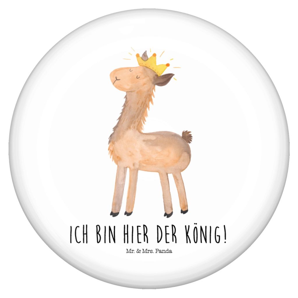 Mr. & Mrs. Panda Pin Lama König - Weiß - Geschenk, Reversnadel, Ansteck-Button, Kollegin, Mama, Freundin, Lamas, Papa, Anstecker, Button, Plakette