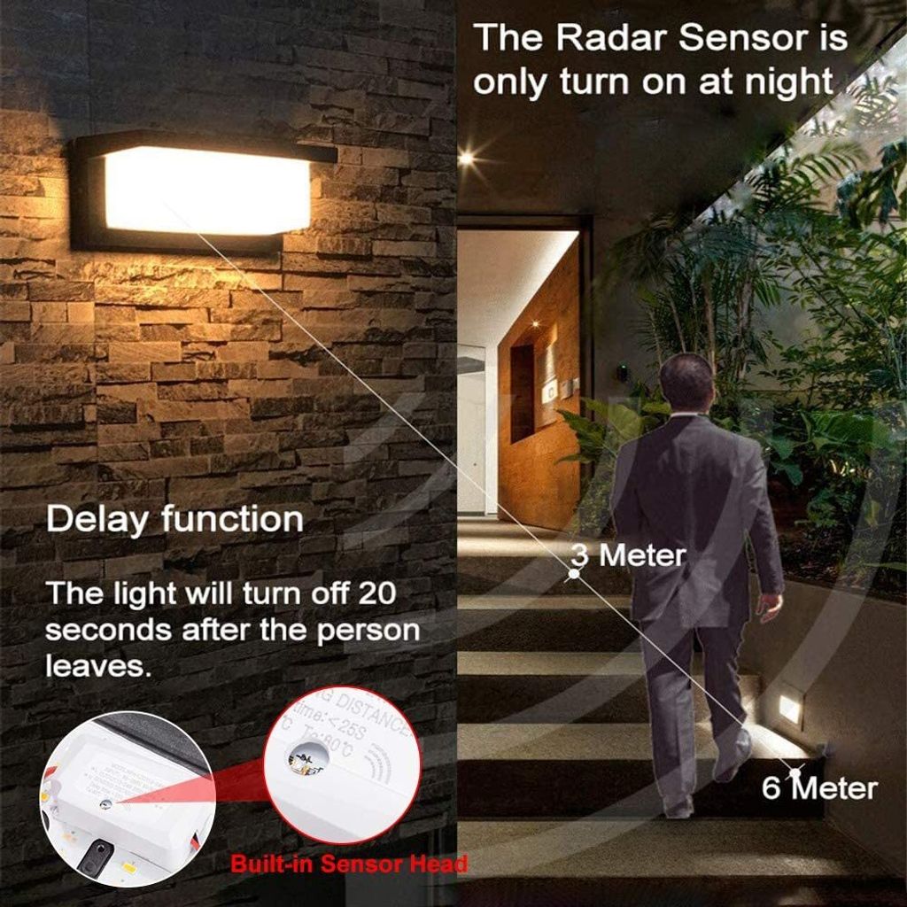 18W LED Aussenleuchten mit Bewegungsmelder, LED Wandleuchte Produktbild 5