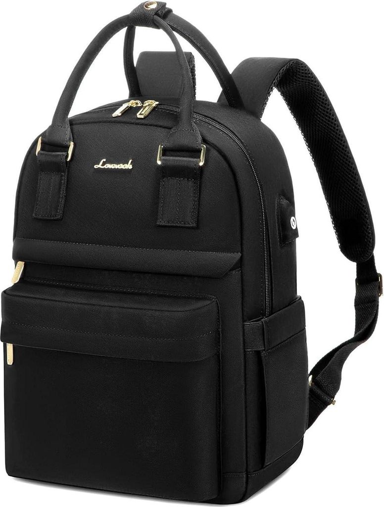 Damen Rucksack 13,3 Zoll Schwarz, Wasserdicht, 2-in-1 Produktbild 