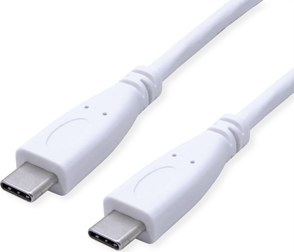 VALUE USB 3.2 Gen 2 Kabel, USB C-C, ST/ST, 4K UHD-1, 10Gbit/s, Emark, 100W, weiß, 1 m