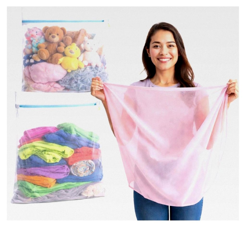 2er Set XXL Wäschenetze 60x90 cm - Wäschesack für Waschmaschine - Waschsack & Wäschebeutel mit Reißverschluss in verschiedenen Größen