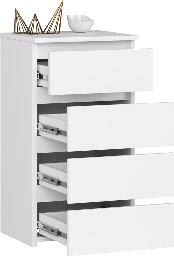 Komoda AKORD CL4 Biała 40 cm 4 szuflady kolor Biały mat Zdjęcie produktu 2